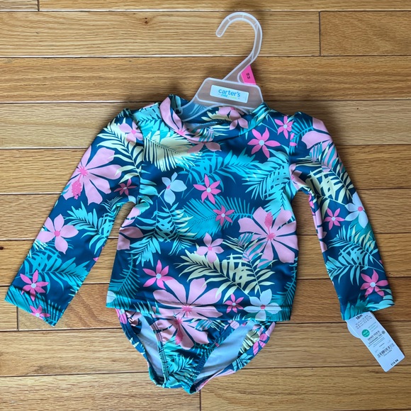 Carter's Child of Mine Toddler Girl Rashguard and Swim Bottoms Set, 2-Piece - Picture 4 of 4